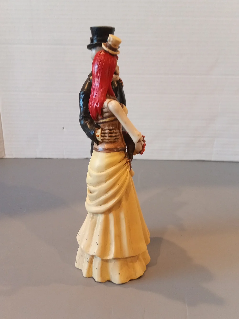 Love Never Dies Socialite Steampunk Skeleton Couple Wedding Figureine